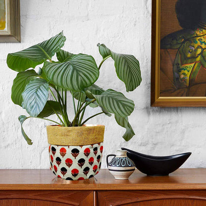 Aloma Jute Planter - Floral print - Set of 2 | Verified Sustainable by Brown Living™
