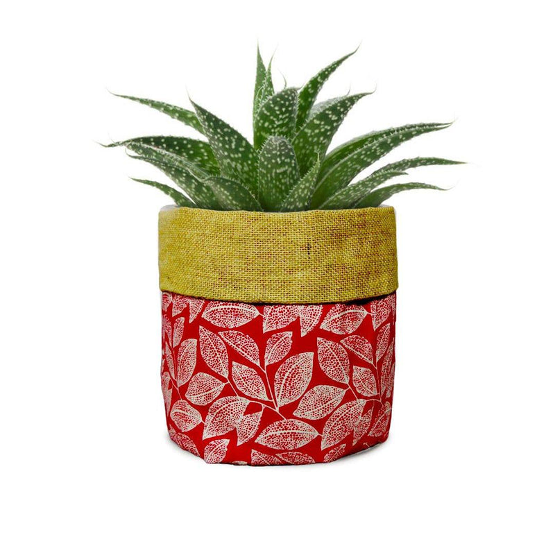 Buy Aloma Jute Planter - Leafy print - Set of 2 | Shop Verified Sustainable Products on Brown Living
