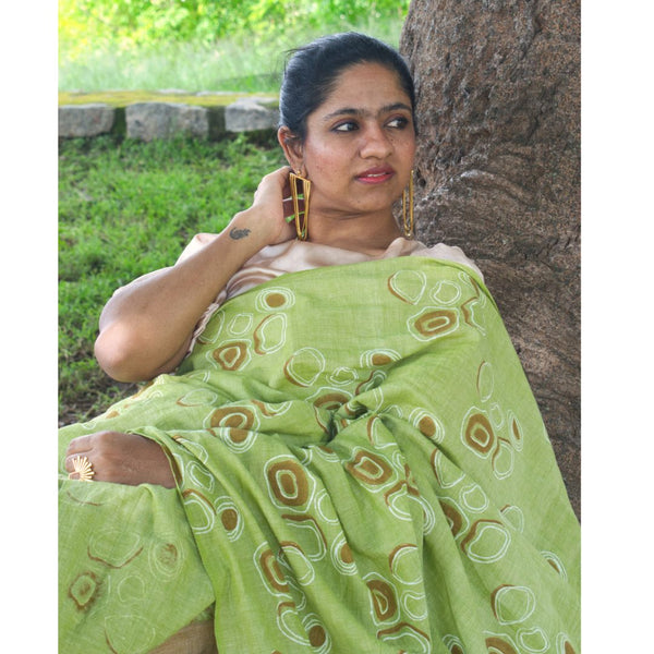 Buy Aloo methi Sari | Womens Sari | Shop Verified Sustainable Products on Brown Living