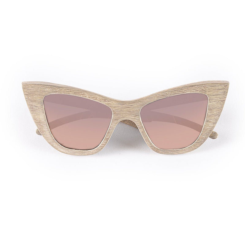 Buy Alorna Wooden Sunglass | Handcrafted Unisex | White and Golden Vintage Sunglasses | Shop Verified Sustainable Womens Accessories on Brown Living™