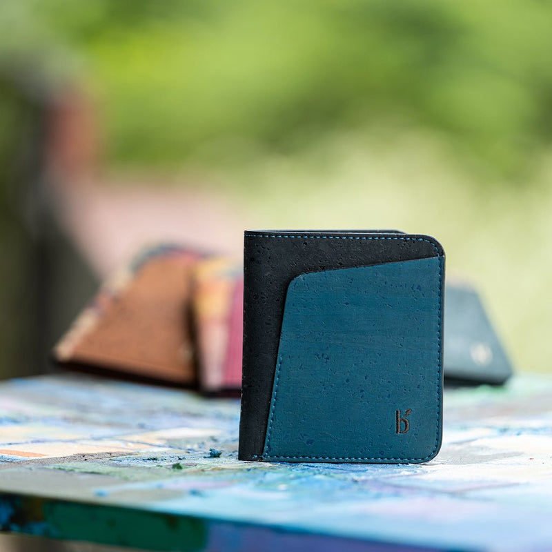 Buy Alpa Mini Wallet - Teal & Midnight Black | Shop Verified Sustainable Products on Brown Living