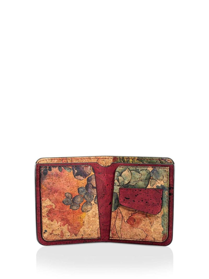 Buy Alpa Mini Wallet - Wine & Floral Ink | Shop Verified Sustainable Wallet on Brown Living™