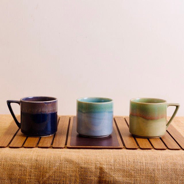 Alsaahil Mug | Light Blue and Light Green | Hand glazed | Microwave Proof | Verified Sustainable by Brown Living™