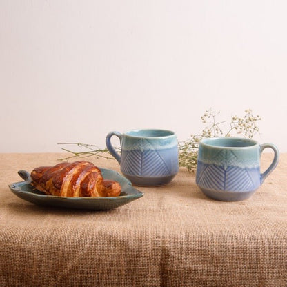 Alsaahil Mug | Light Blue and Light Green | Hand glazed | Microwave Proof | Verified Sustainable by Brown Living™