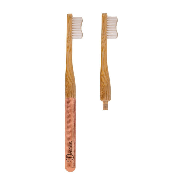 Buy Aluminium Bamboo Toothbrush Rose Gold Starter Pack | Shop Verified Sustainable Products on Brown Living