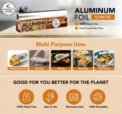 Aluminum Foil Food Wrap - 72 Meters | Premium Quality | Verified Sustainable by Brown Living™