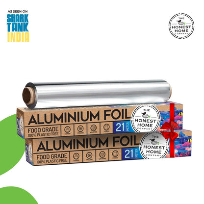 Aluminum Foil Food Wrap | Premium Quality - 21 Meters (Pack of 2) | Verified Sustainable by Brown Living™