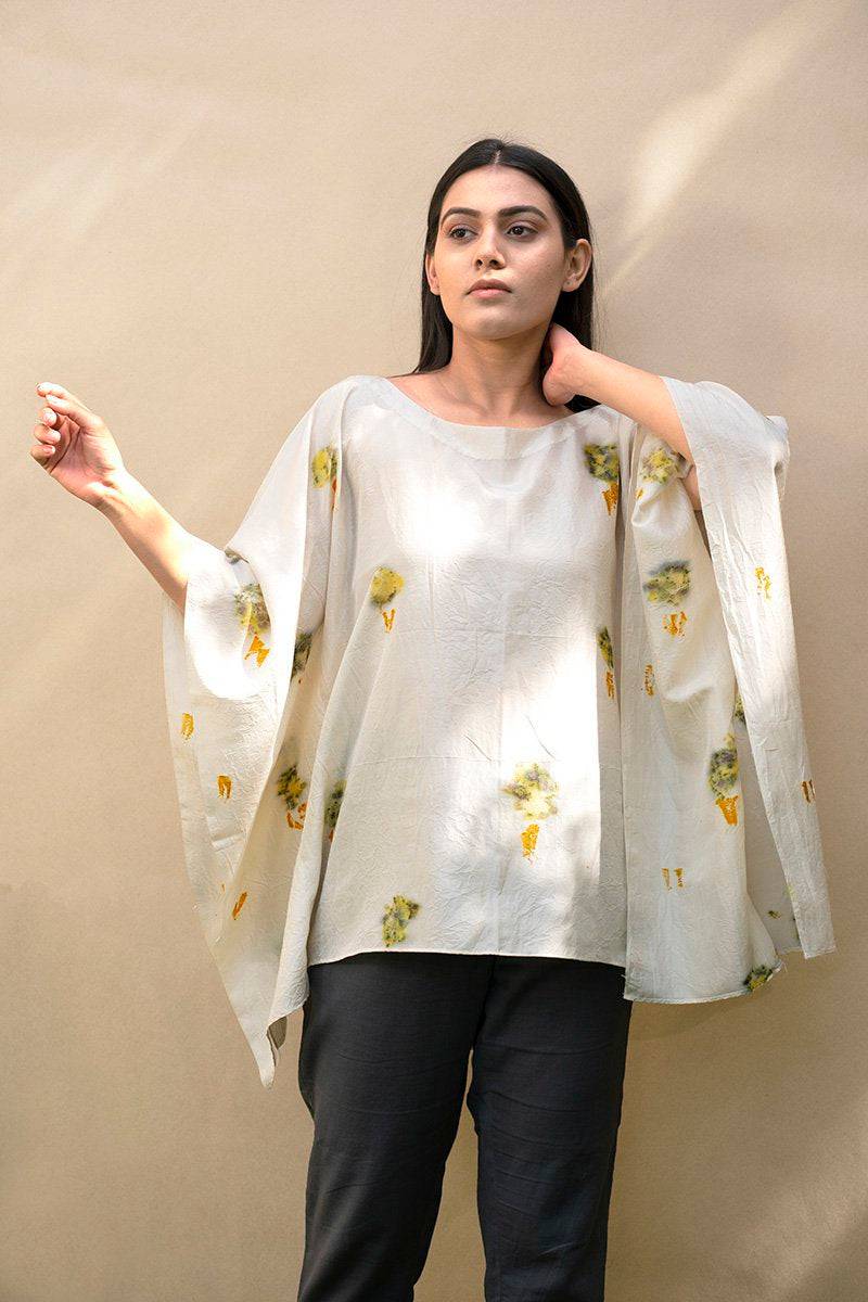 Amiya Eco Printed Silk Kaftan | Verified Sustainable by Brown Living™