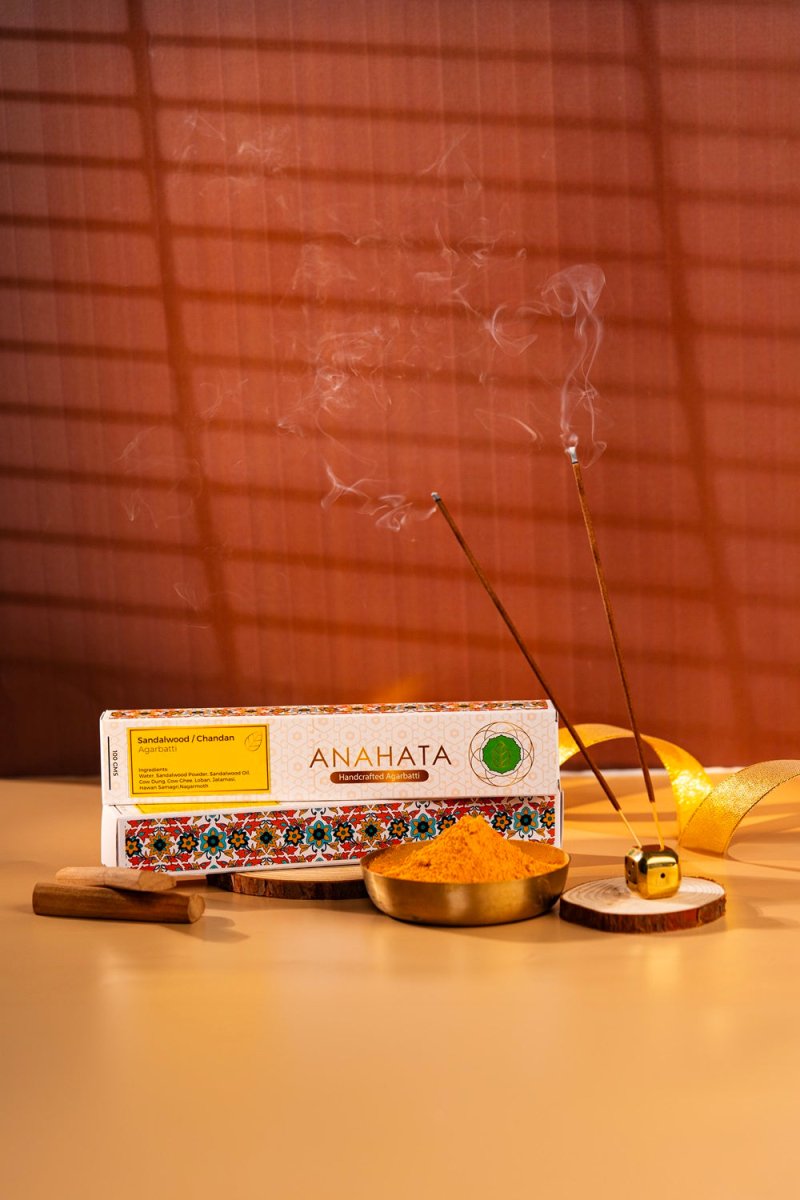 Buy Anahata Organic Hand-Rolled Sandalwood Agarbatti | Shop Verified Sustainable Pooja Needs on Brown Living™