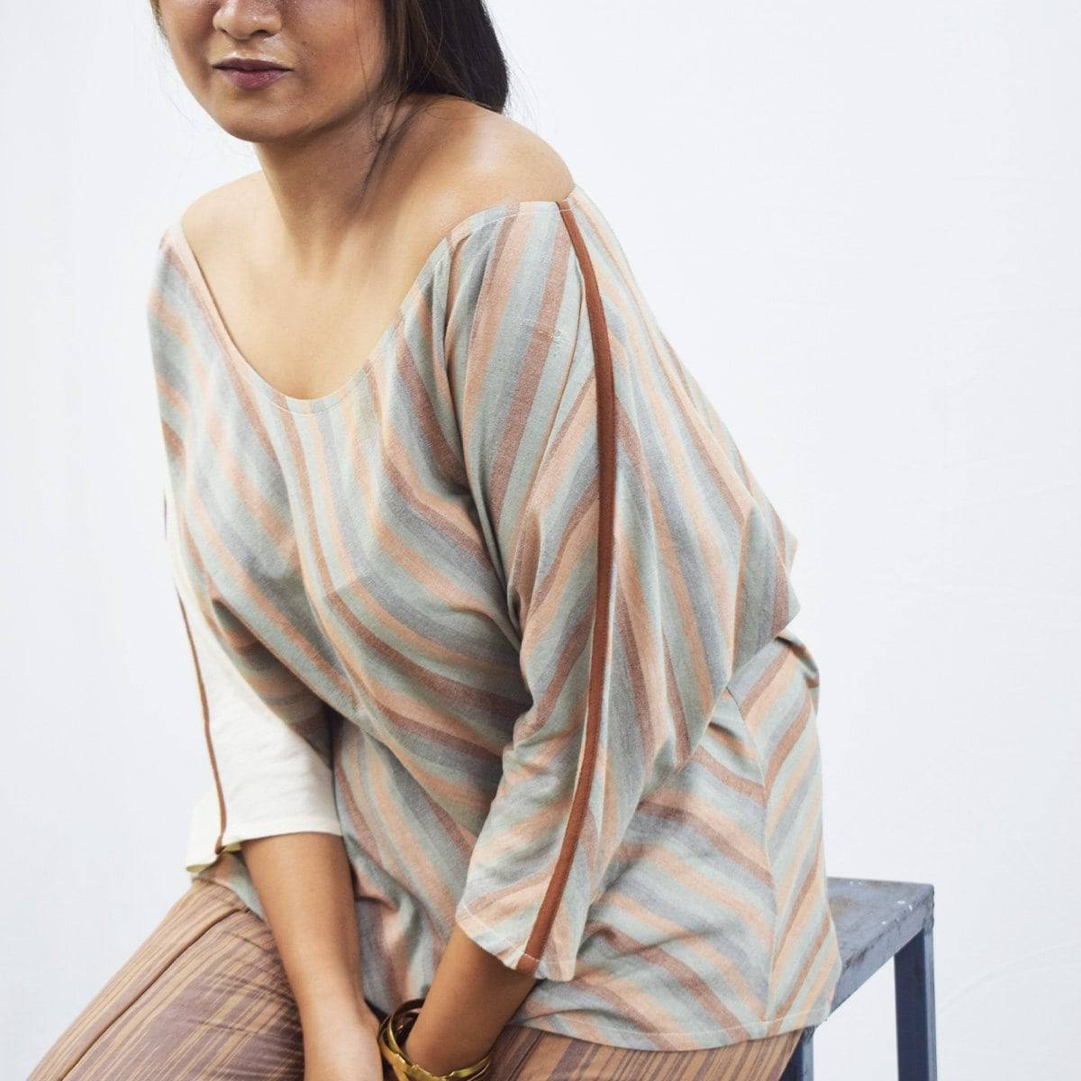 Andhra Ikat Dolman – Womens Top by Sonica Sarna available on Brown Living™. XS . SKU: 274 - 14302 - SSD - 140. Img 1.