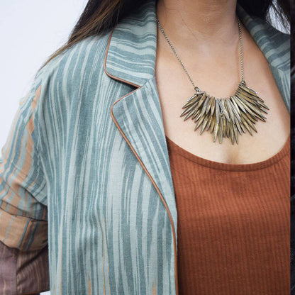 Andhra Ikat Jacket – Womens Jacket by Sonica Sarna available on Brown Living™. XS . SKU: 274 - 14284 - SSD - 166. Img 3.