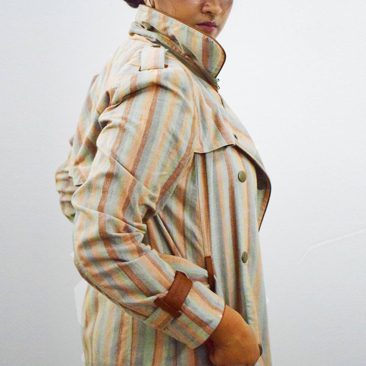 Andhra Ikat Trench | Verified Sustainable by Brown Living™