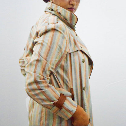 Andhra Ikat Trench – Womens Jacket by Sonica Sarna available on Brown Living™. XS . SKU: 274 - 14287 - SSD - 138. Img 2.