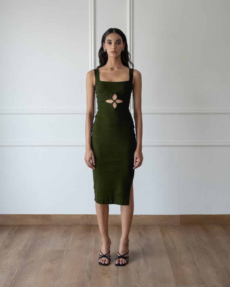 Buy Andrea Dress - Olive Green | Shop Verified Sustainable Womens Dress on Brown Living™
