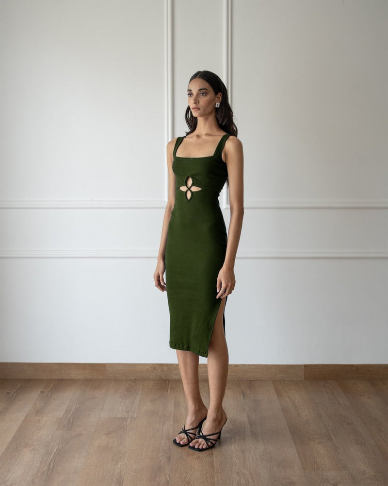 Buy Andrea Dress - Olive Green | Shop Verified Sustainable Products on Brown Living