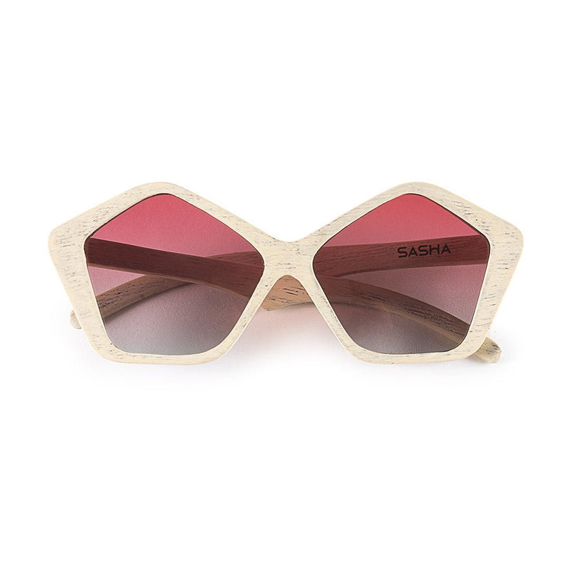 Buy Andro Wooden Sunglass - Handcrafted Unisex | Red Gradient Sunglass | Shop Verified Sustainable Womens Accessories on Brown Living™