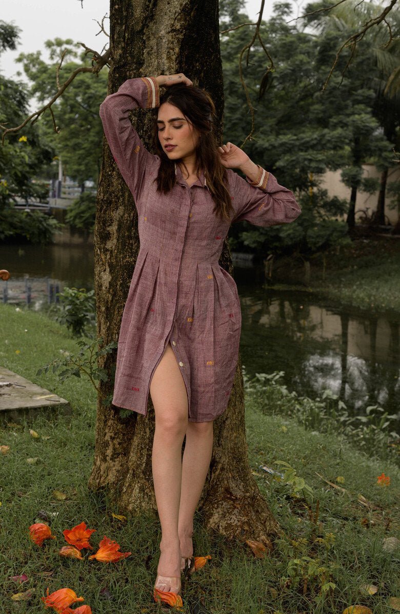 Anga Dress - Brown + Purple | Verified Sustainable by Brown Living™