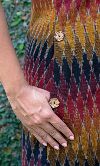 Buy Anika Ikat A-Line Dress | Shop Verified Sustainable Womens Dress on Brown Living™