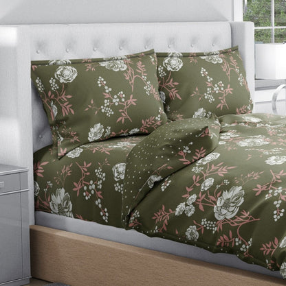 Antimicrobial 100% Cotton Dusty Floral Bedsheet Set | Verified Sustainable by Brown Living™