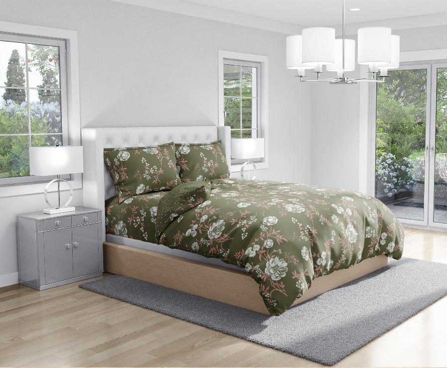 Antimicrobial 100% Cotton Dusty Floral Bedsheet Set | Verified Sustainable by Brown Living™