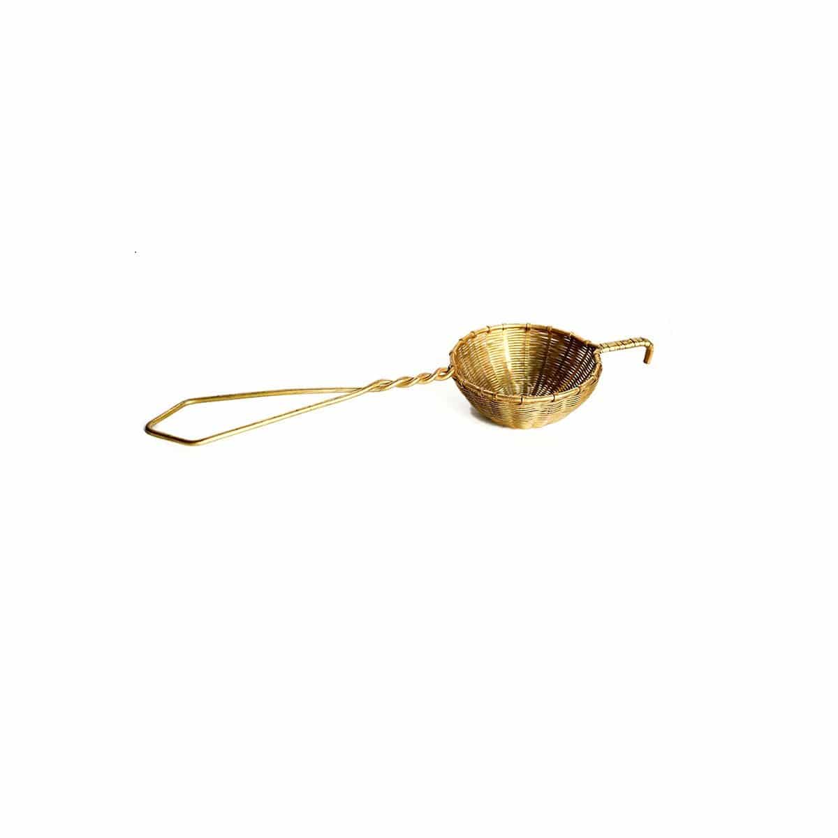 Antique Brass Tea Strainer - Adele | Verified Sustainable by Brown Living™