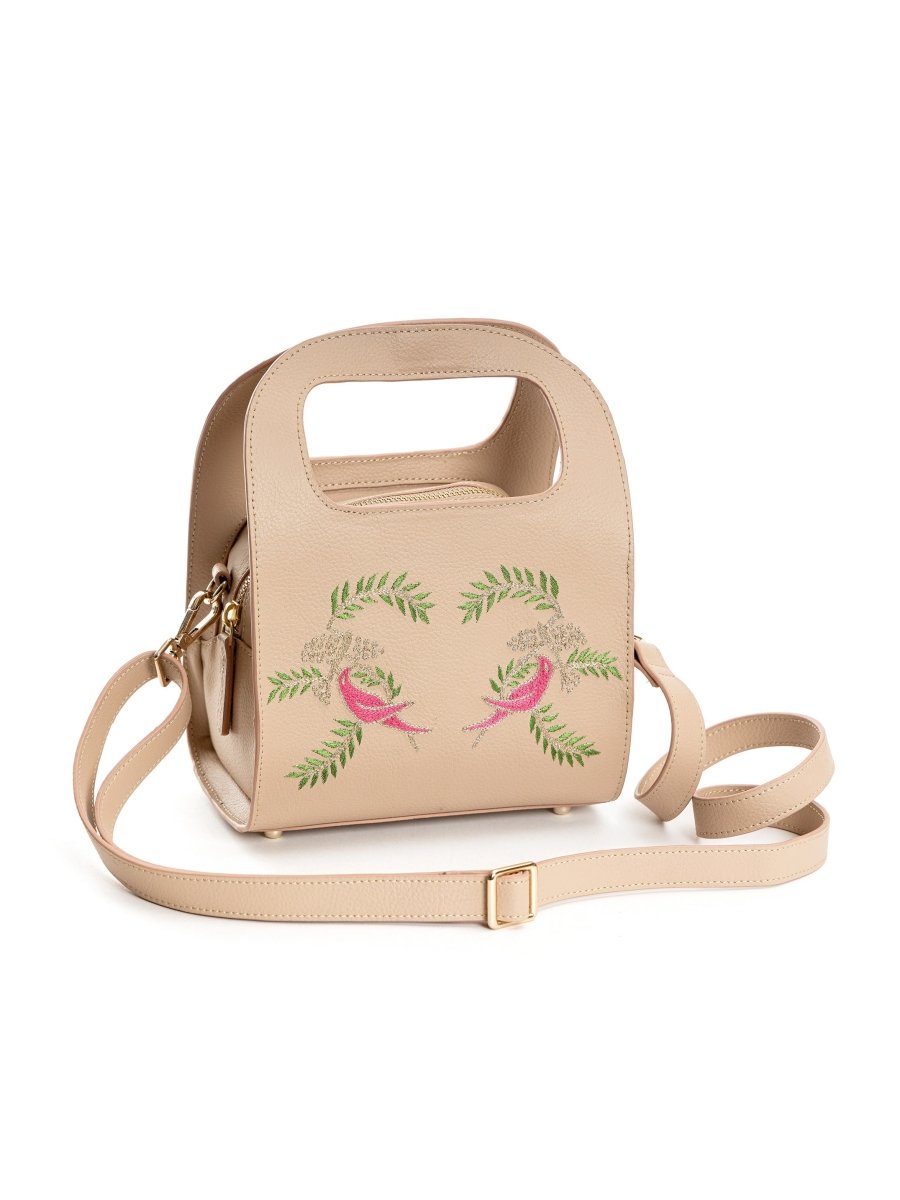 Aphrodite (Almond) - Apple Leather Satchel | Designer Handbag | Verified Sustainable by Brown Living™