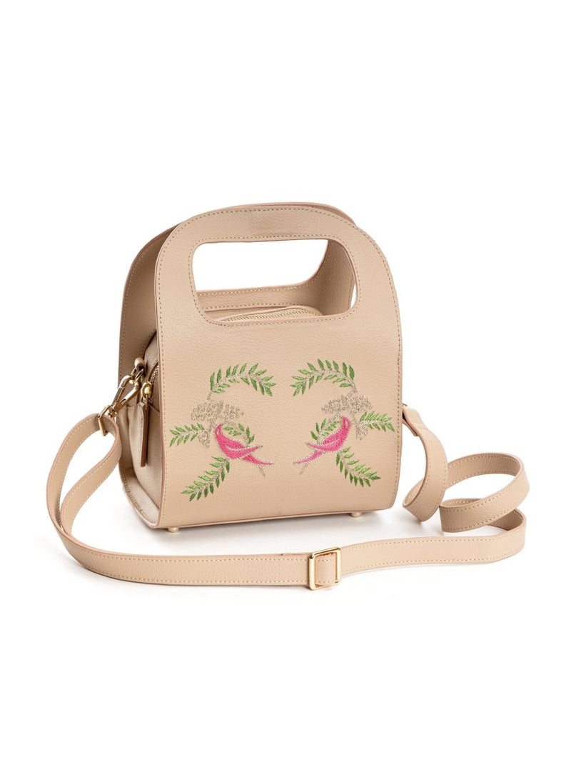 Buy Aphrodite (Almond)- Apple Leather Satchel | Designer Handbag | Shop Verified Sustainable Satchel Bag on Brown Living™