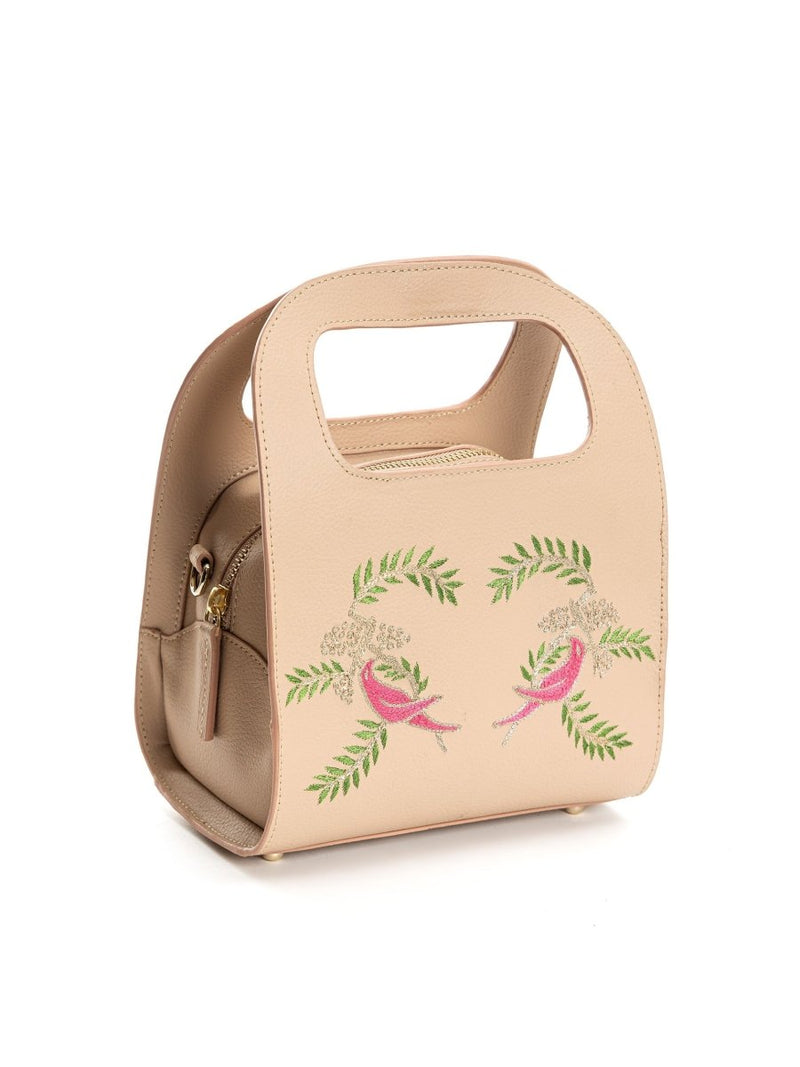 Buy Aphrodite (Almond)- Apple Leather Satchel | Designer Handbag | Shop Verified Sustainable Satchel Bag on Brown Living™