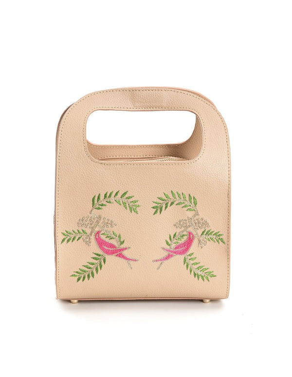 Buy Aphrodite (Almond)- Apple Leather Satchel | Designer Handbag | Shop Verified Sustainable Products on Brown Living