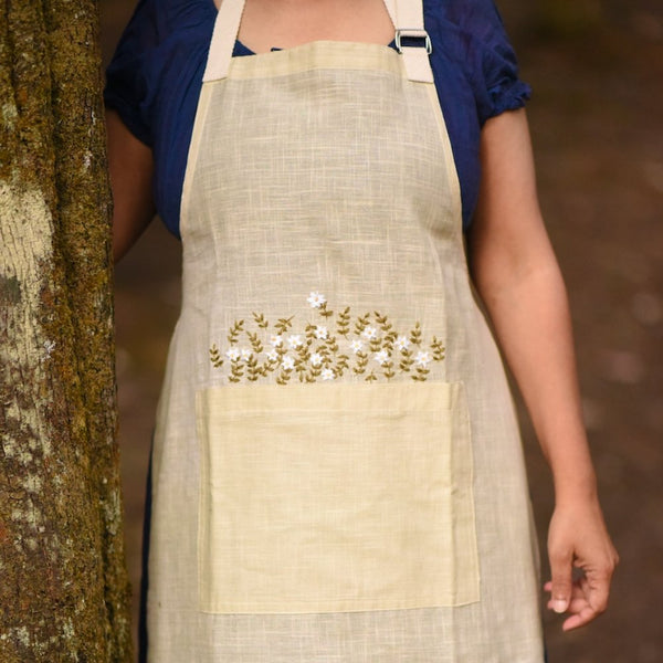 Buy Radha Brown Apron | Shop Verified Sustainable Kitchen Linens on Brown Living™