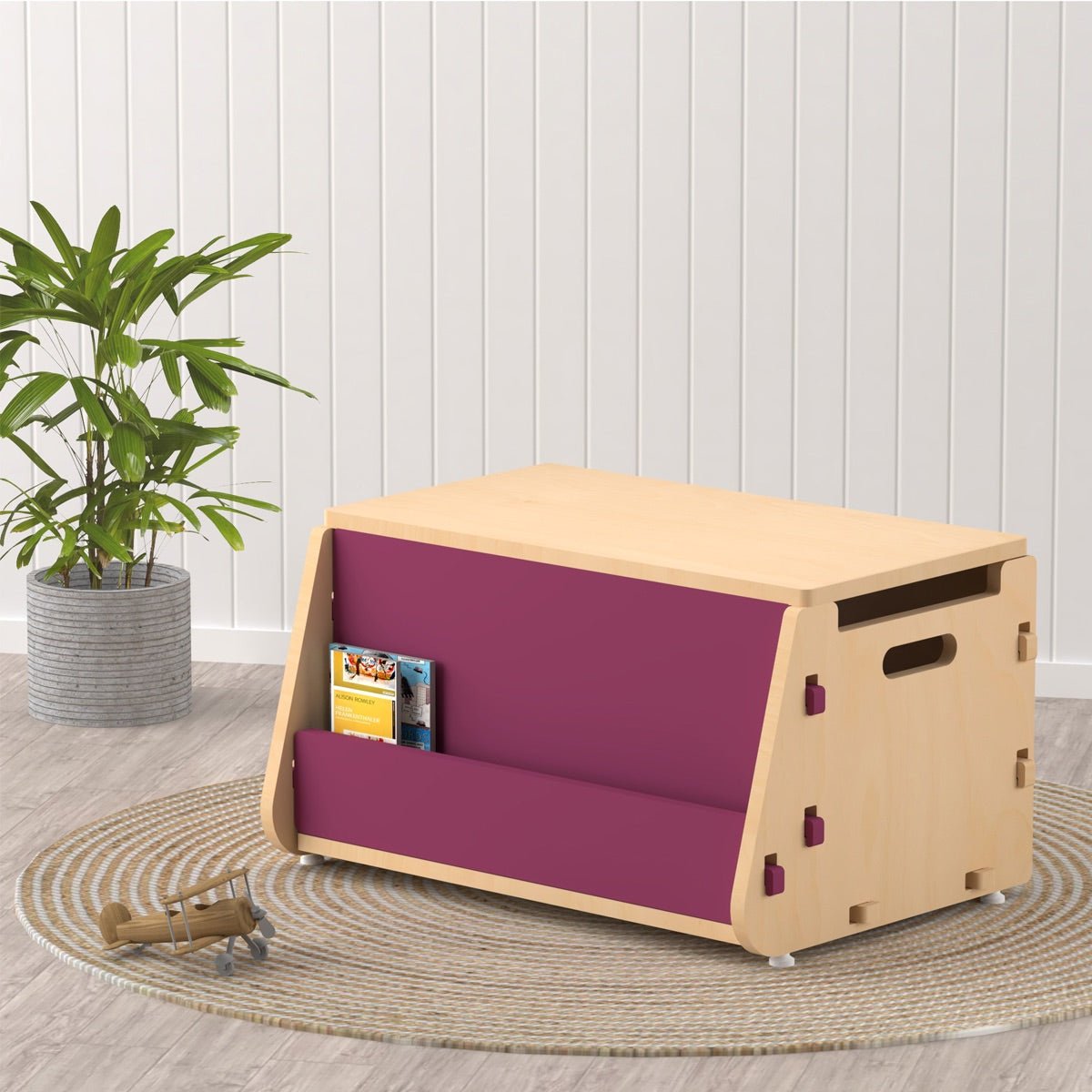 Aqua Plum | Wooden Toy Chest | Verified Sustainable by Brown Living™