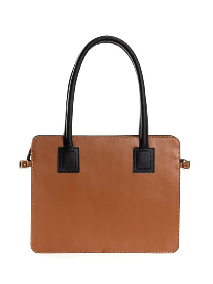 Aranyani (Gingerbread & Black) | Women's Bag Made with Cactus Leather | Verified Sustainable by Brown Living™