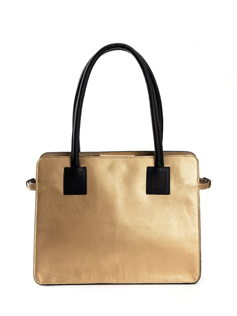 Buy Aranyani (Gold & Black) | Women's bag made with Cactus Leather | Shop Verified Sustainable Products on Brown Living