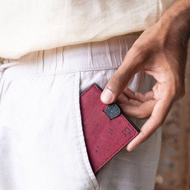 Buy Arden Minimal Wallet - Maroon | Shop Verified Sustainable Products on Brown Living