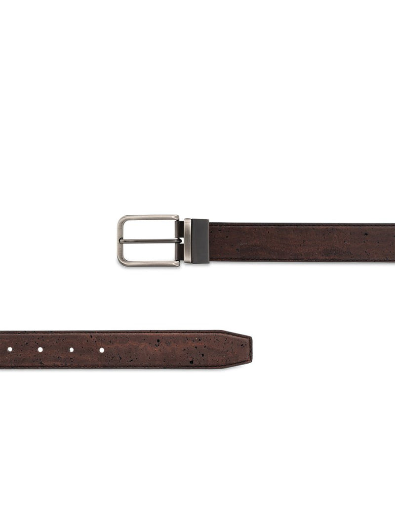 Buy Ari Reversible Cork Belt Mens - Denim Blue and Woodland Brown | Shop Verified Sustainable Products on Brown Living
