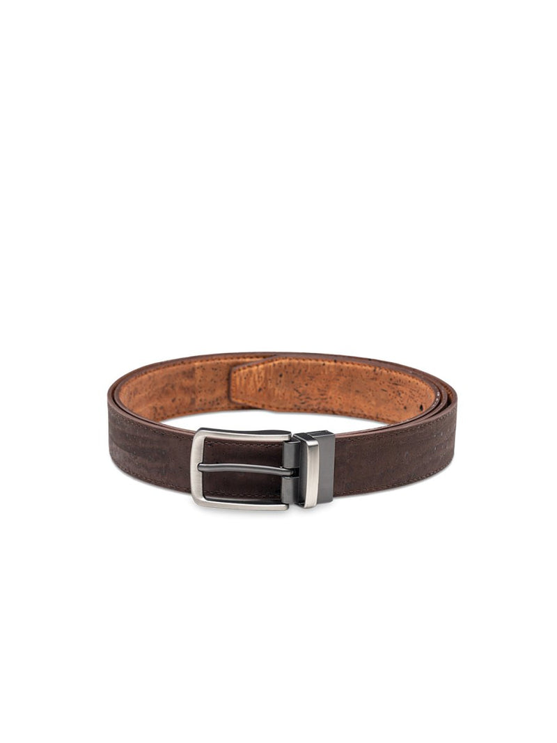 Buy Ari Reversible Cork Belt Mens - Woodland Brown and Cinnamon | Shop Verified Sustainable Products on Brown Living