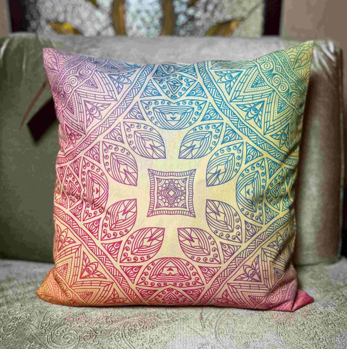 Artful Cushion Cover | Upcycled Linen | Verified Sustainable by Brown Living™