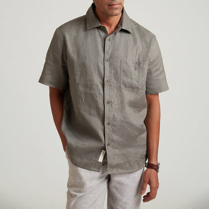 Arthur Organic Linen Half Sleeve Shirt | Verified Sustainable by Brown Living™