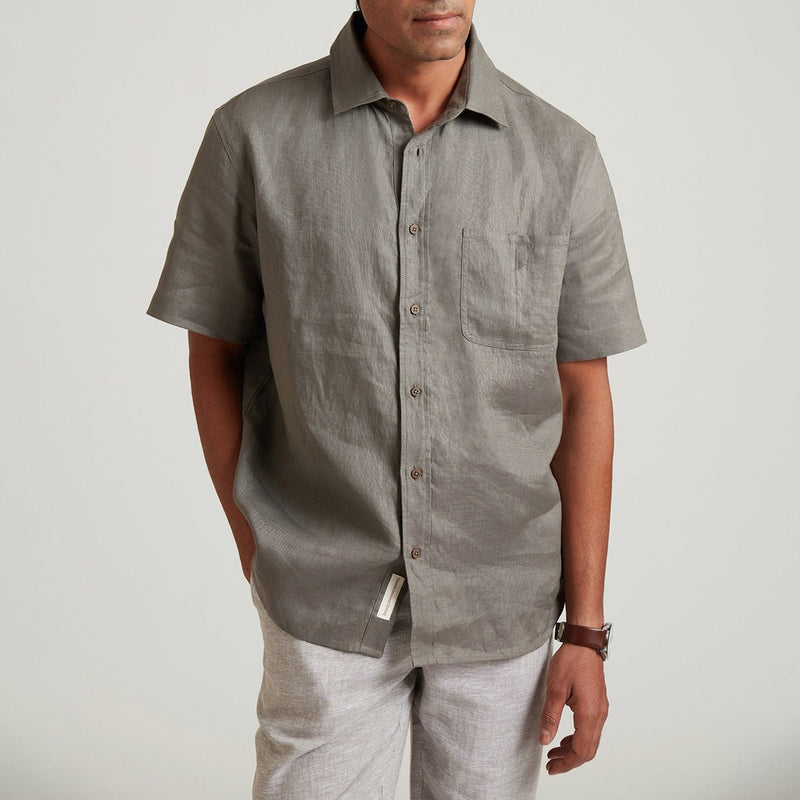 Buy Arthur Organic Linen Half Sleeve Shirt | Shop Verified Sustainable Products on Brown Living