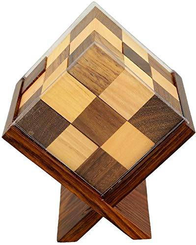 Handmade Complex Wooden Block Puzzle Game | Size 4"x3"x4.5" | Verified Sustainable by Brown Living™