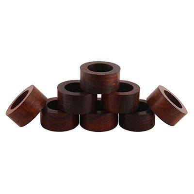Wooden Artisan Crafted Dinner Napkin Rings Set of 12 | Verified Sustainable by Brown Living™