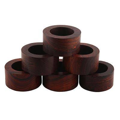 Wooden Artisan Crafted Dinner Napkin Rings Set of 12 | Verified Sustainable by Brown Living™