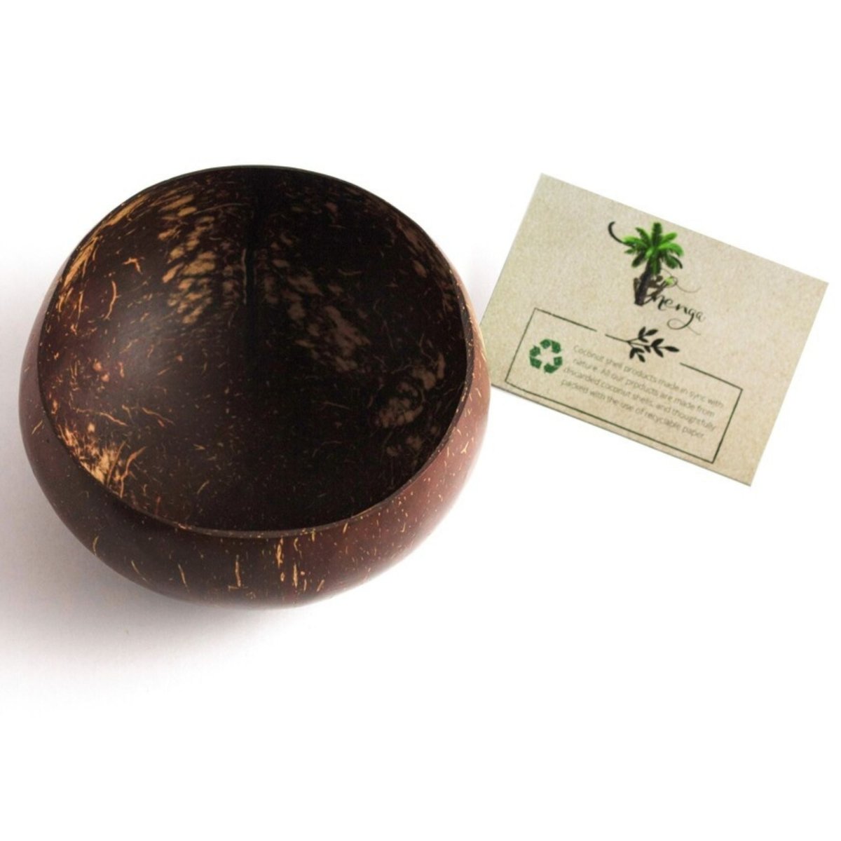 Artisan Jumbo Polished Coconut Bowl with Spoon & Fork - 900 ml | Verified Sustainable by Brown Living™