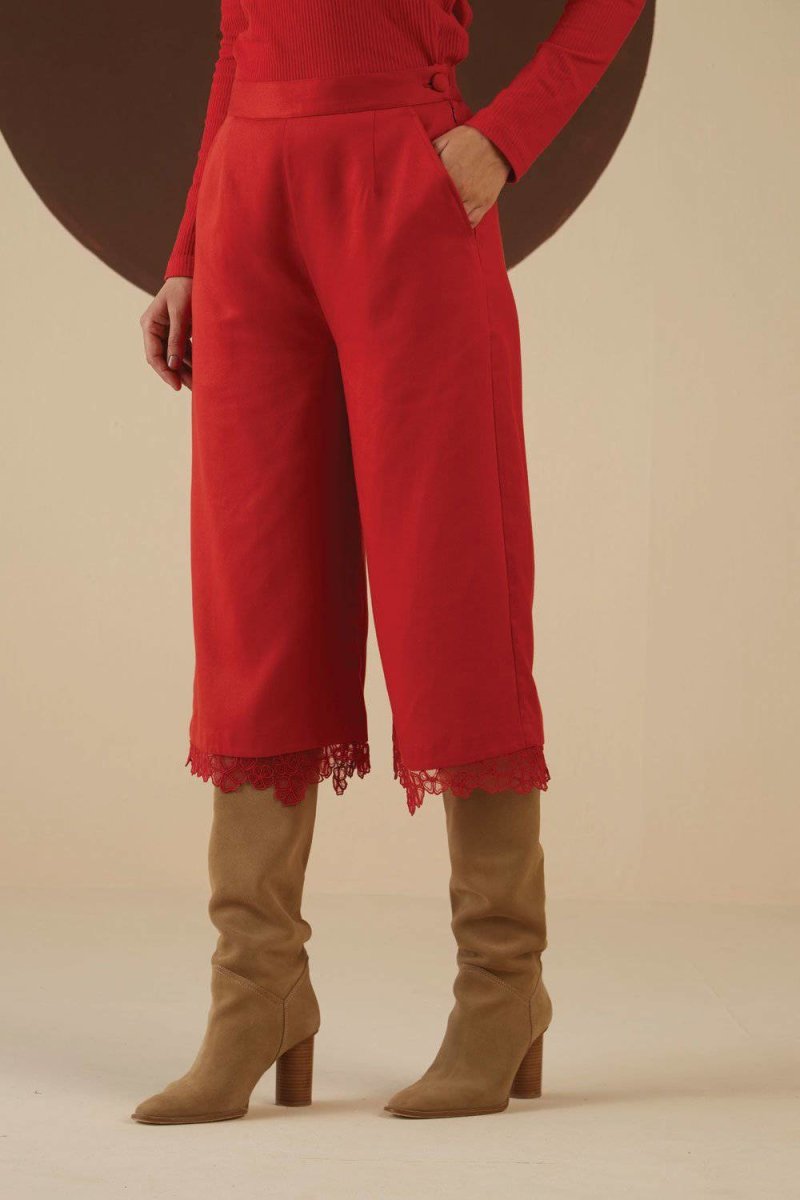 Buy Ashley Solid Culottes | Shop Verified Sustainable Womens Trousers on Brown Living™