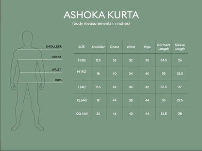 Ashoka Double Breasted Kurta - Black | Verified Sustainable by Brown Living™