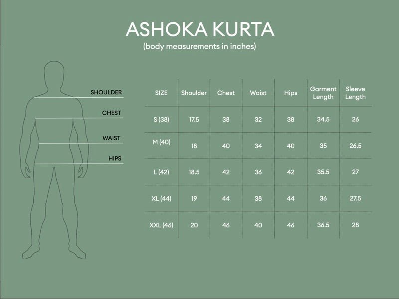 Ashoka Double Breasted Kurta - Black | Verified Sustainable by Brown Living™