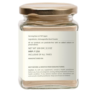 Ashwagandha Root Powder for Mental Well Being | 100g – Powder Drink Mixes on Brown Living™. SKU: ESFAR0SG100. Img 7.