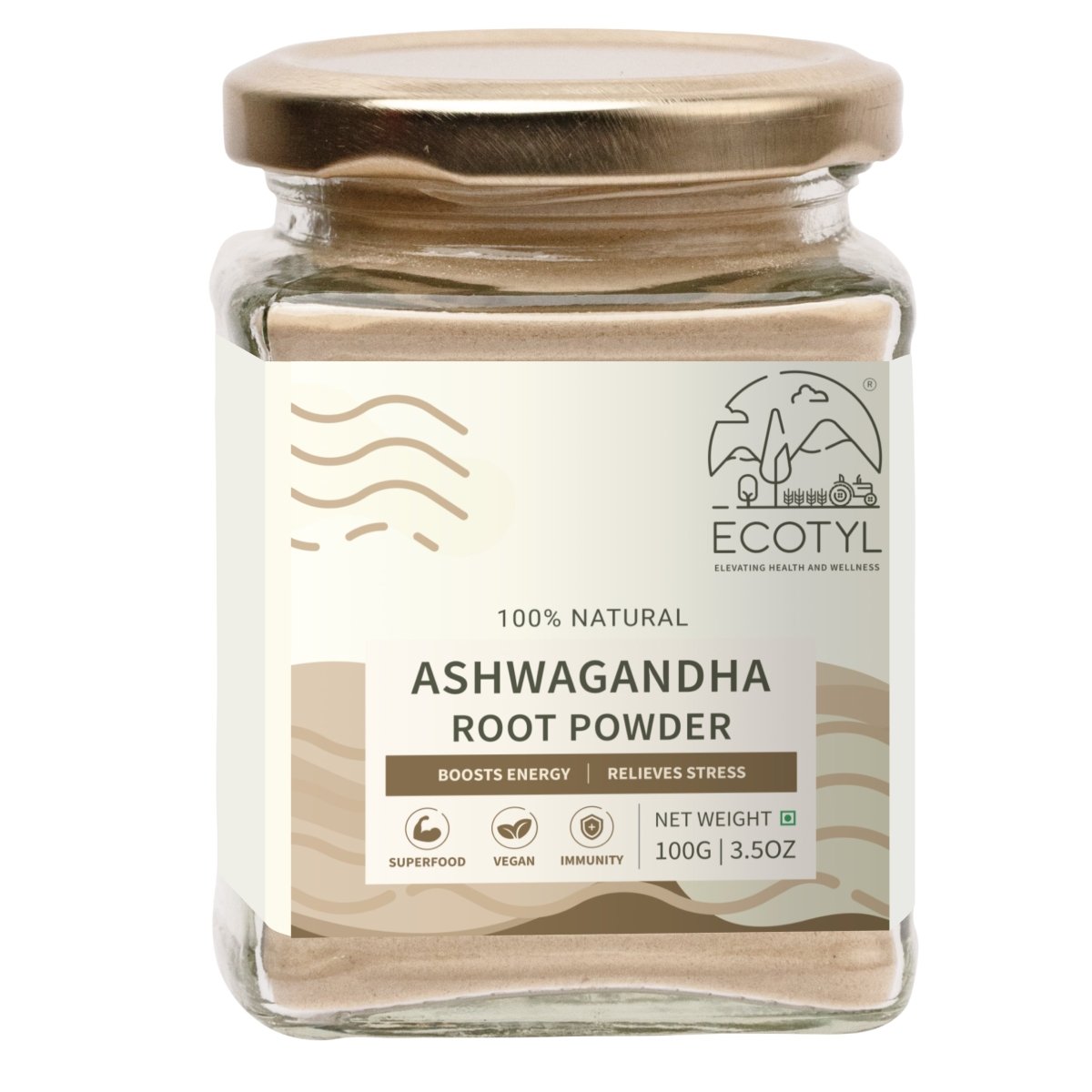 Ashwagandha Root Powder for Mental Well Being | 100g | Verified Sustainable by Brown Living™