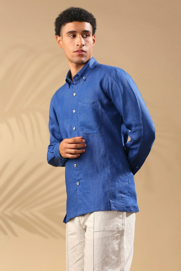 Buy Aspen Button Down Shirt - Blue | Shop Verified Sustainable Mens Shirt on Brown Living™