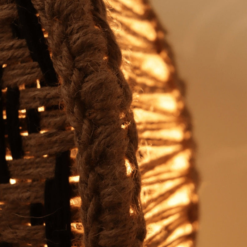 Buy Asteroid Jute & Cotton Round Lamp | Shop Verified Sustainable Lamps & Lighting on Brown Living™